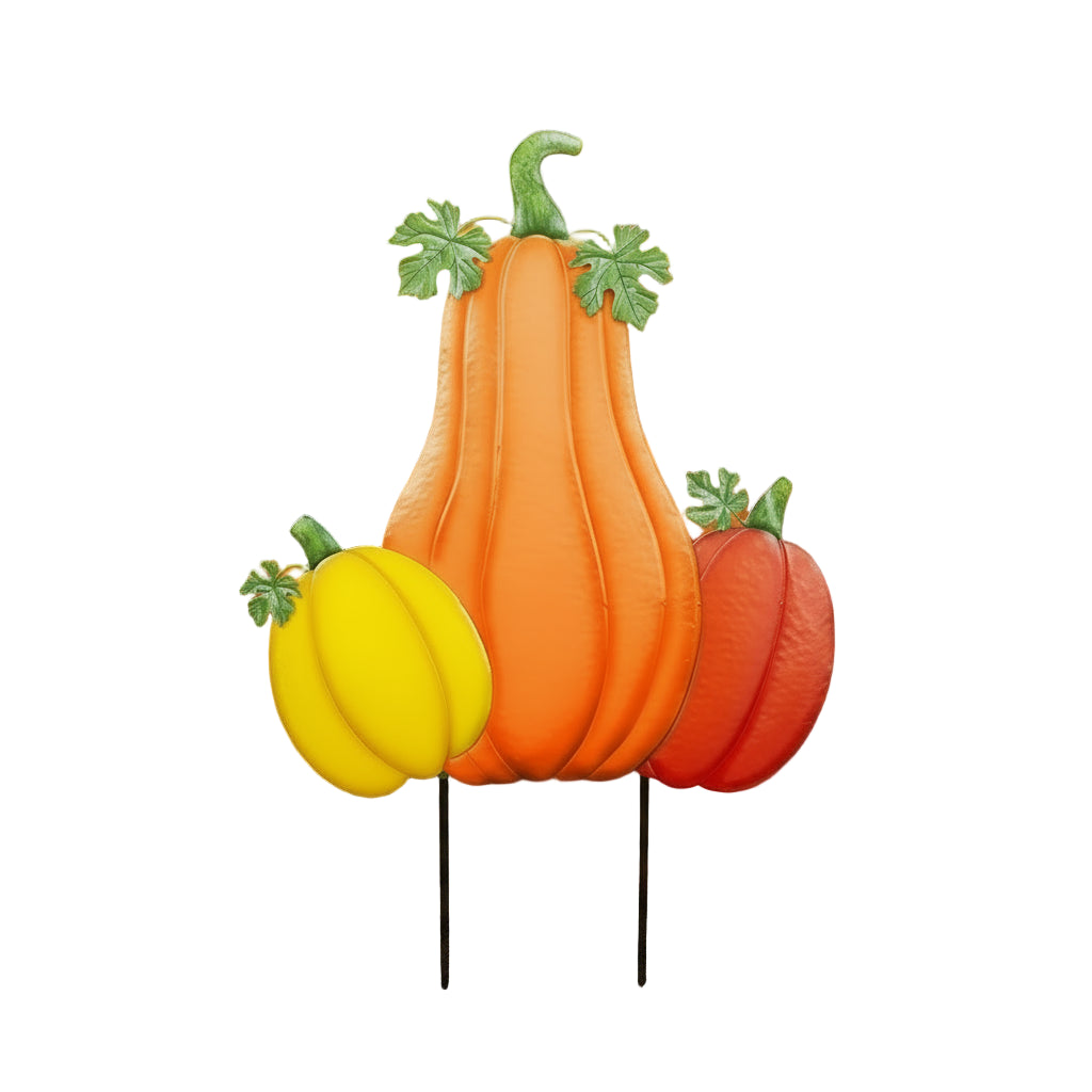 Triple Pumpkin Metal Stake